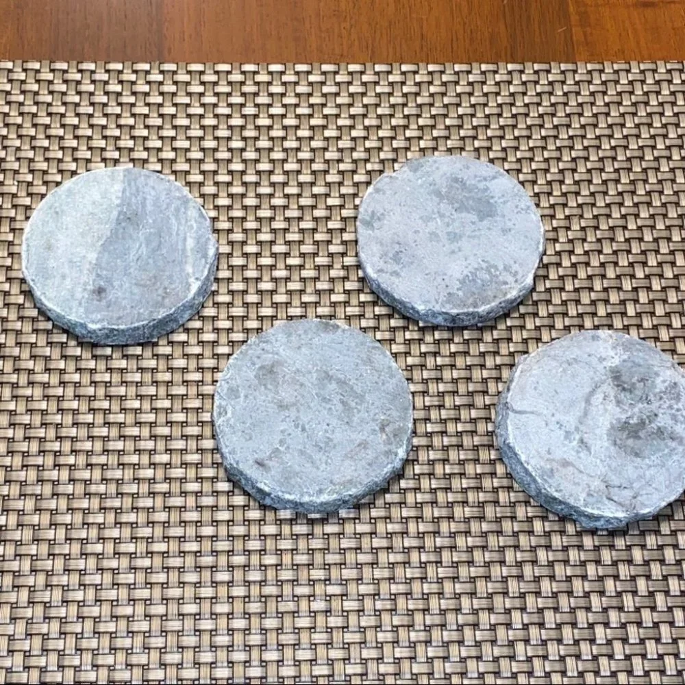 Beautiful Heavyweight Silver‎ Marble Like Coasters